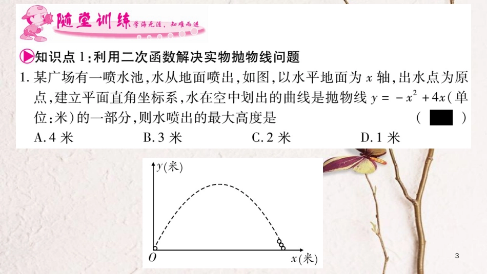 九年级数学下册 第二章 二次函数 2.4《二次函数的应用》习题课件 （新版）北师大版_第3页