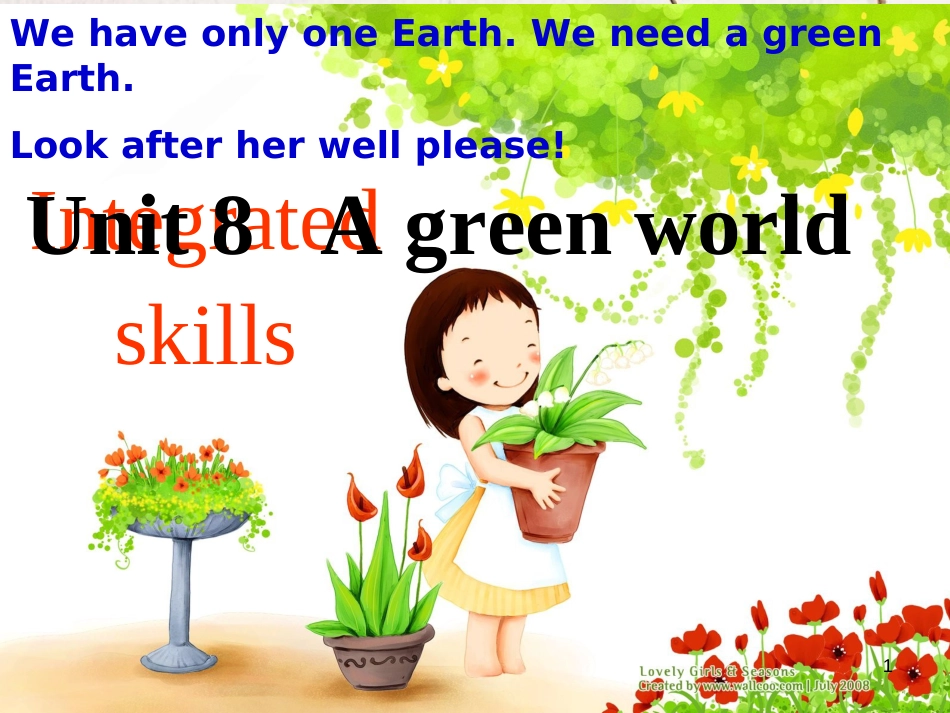 江苏省镇江市润州区八年级英语下册 Unit 8 A green world Integrated skills课件 （新版）牛津版_第1页