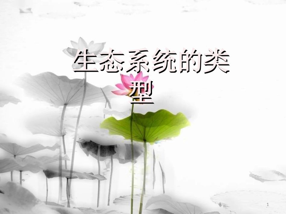 八年级生物下册 第六单元 第二章 第四节 生态系统的类型课件 （新版）济南版[共42页]_第1页