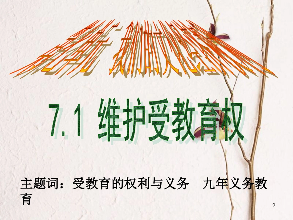 八年级政治下册 第七单元 我们的文化经济权利 7.1 维护受教育权课件 粤教版_第2页