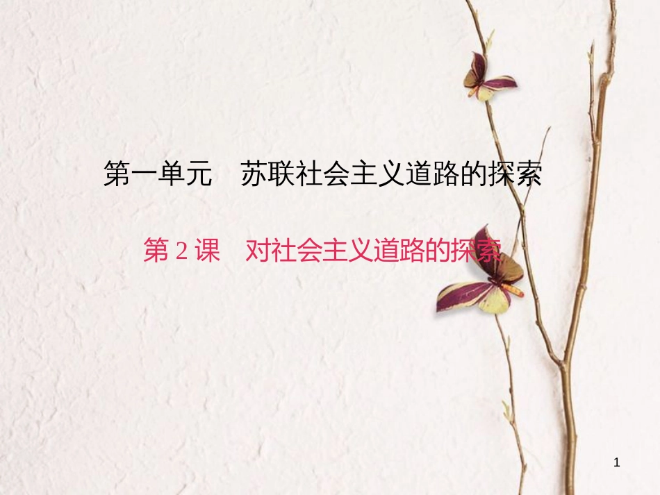 九年级历史下册 第一单元 第2课 对社会主义道路的探索习题课件 新人教版[共25页]_第1页