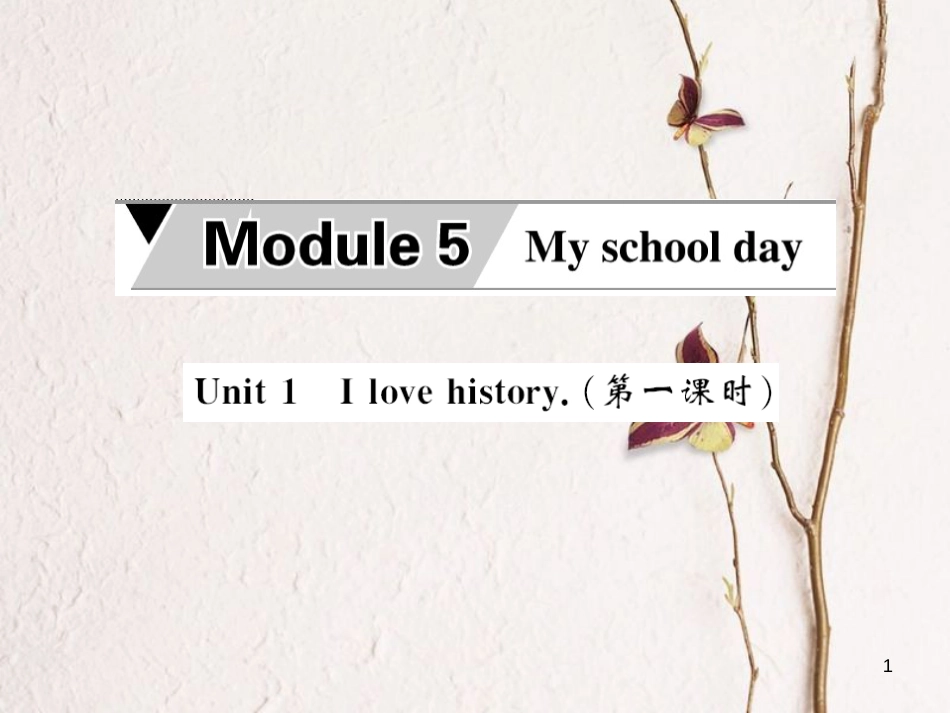 cwhAAA七年级英语上册 Module 5 My school day Unit 1 I love history（第1课时）课件 （新版）外研版_第1页