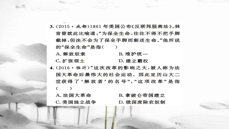 安徽省中考历史 基础知识夯实 模块五 世界近代史 第三主题 资产阶级统治的巩固与扩大讲义课件[共13页]_第3页