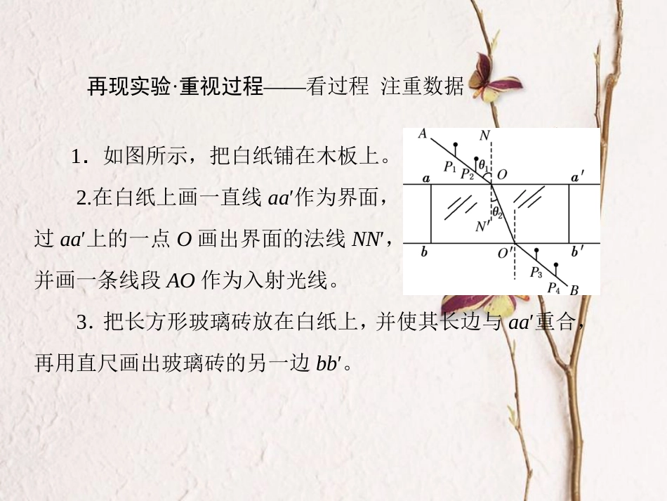 （新课标）高考物理一轮复习 第十二章 振动和波 光 相对论 实验十四 测定玻璃的折射率课件_第3页