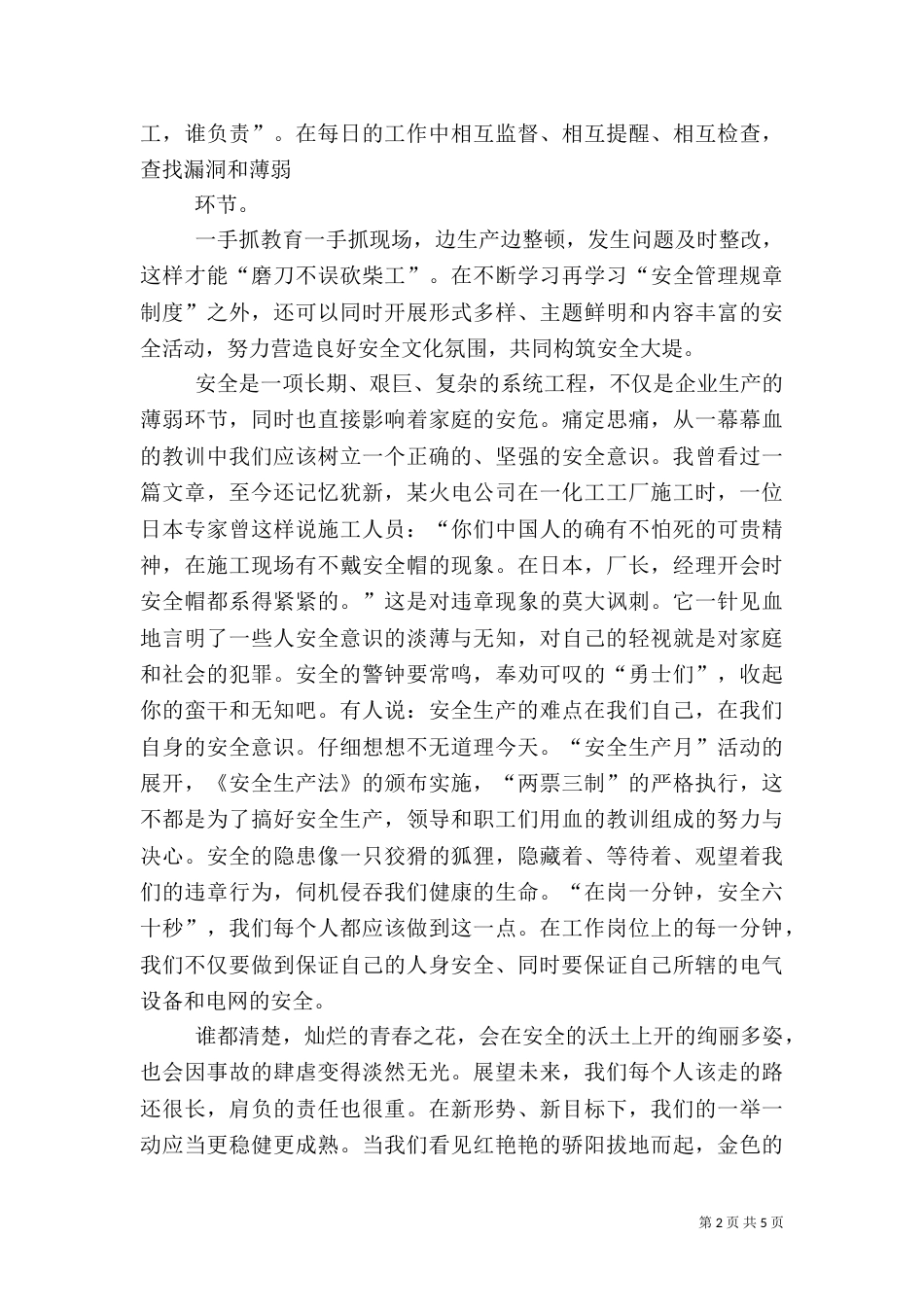 电力行业安全学习心得_第2页