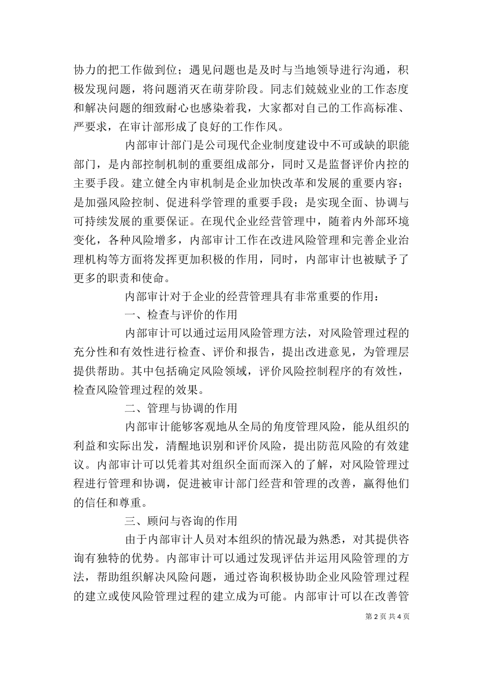 广电系统某公司审计部门个人工作总结感想范文_第2页