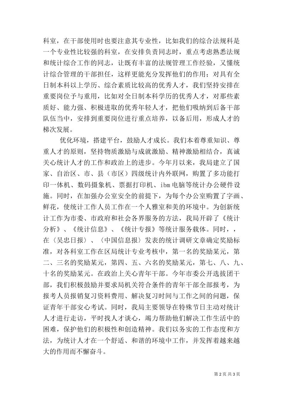 统计局人才工作总结_第2页