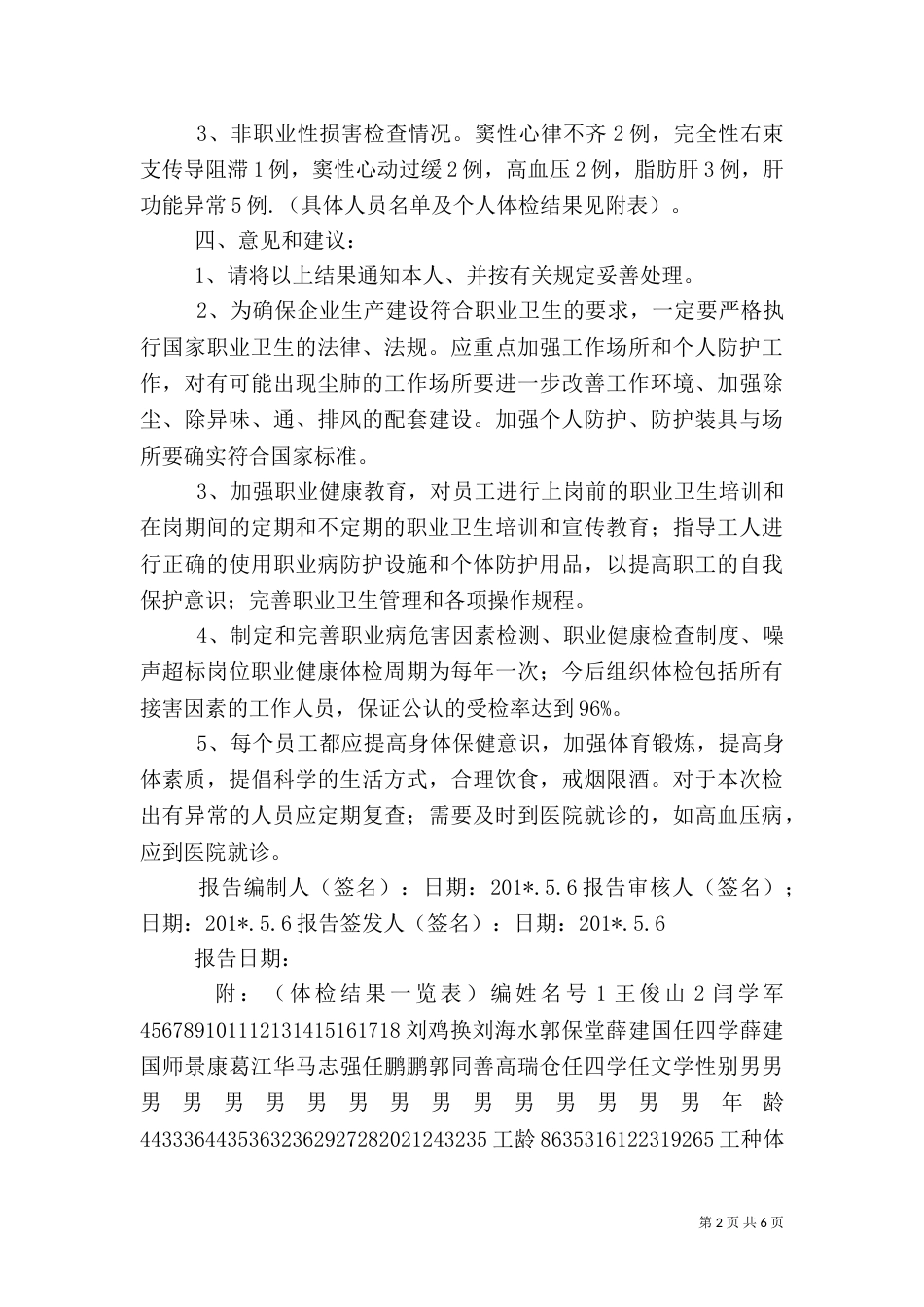 职业健康检查总结报告2_第2页