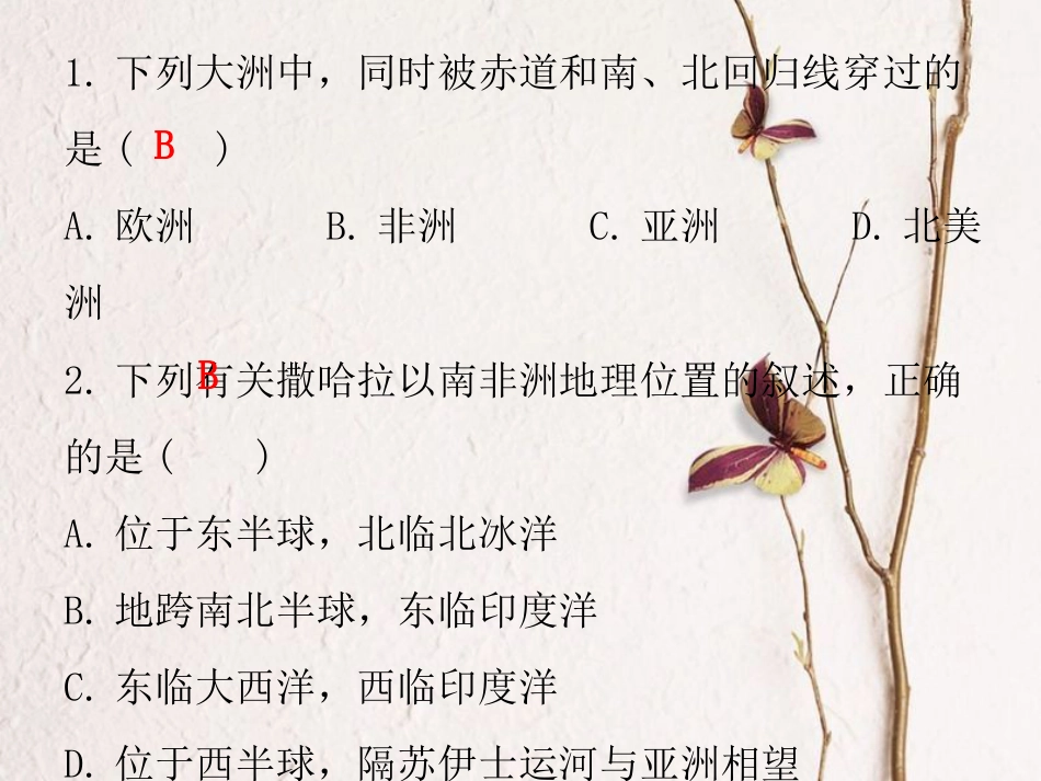 七年级地理下册 第八章 第三节 撒哈拉以南非洲课堂十分钟课件 （新版）新人教版_第2页