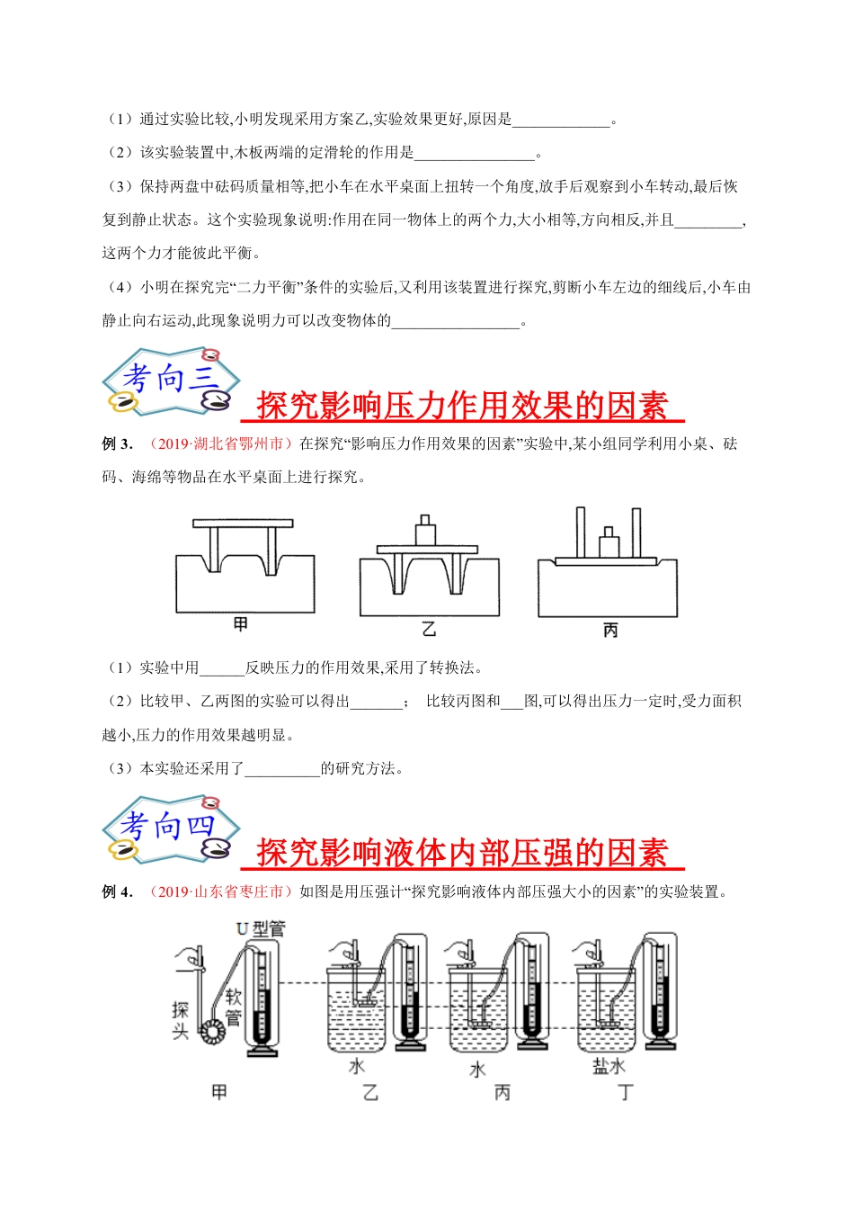 专题07  实验探究之力学实验（二）-2020年中考物理《重点题型夺分攻略》（原卷版）_第2页