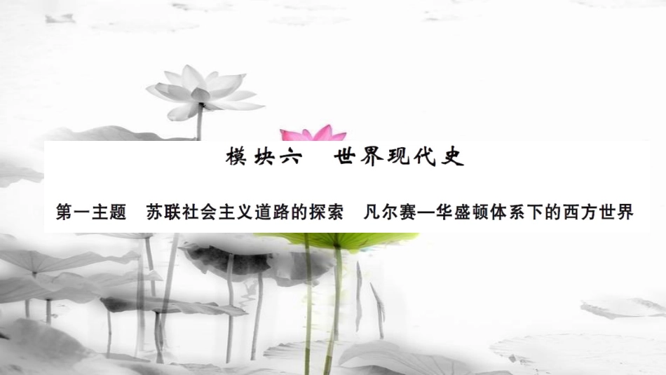 安徽省中考历史 基础知识夯实 模块六 世界现代史 第一主题 苏联社会主义道路的探索讲义课件[共13页]_第1页