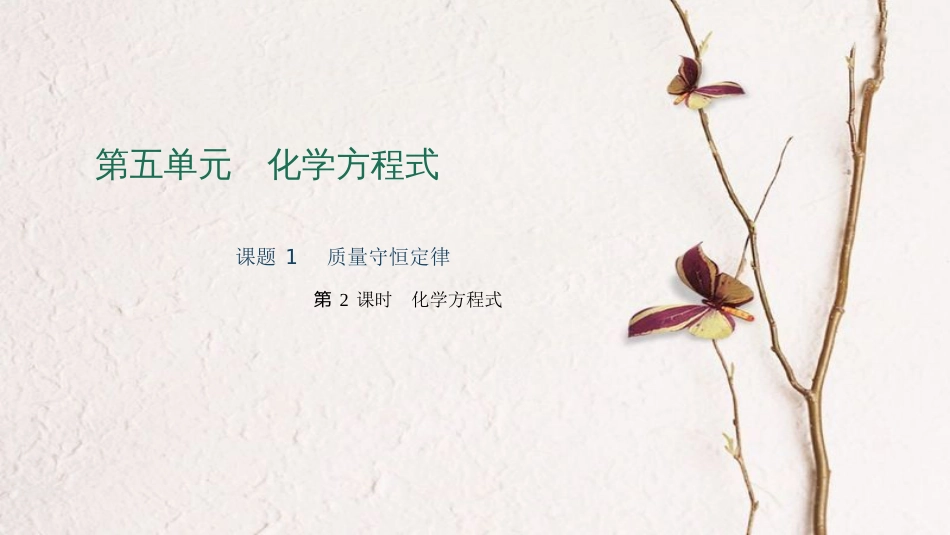 九年级化学上册 第五单元 课题1 质量守恒定律 第2课时 化学方程式课件 （新版）新人教版_第1页