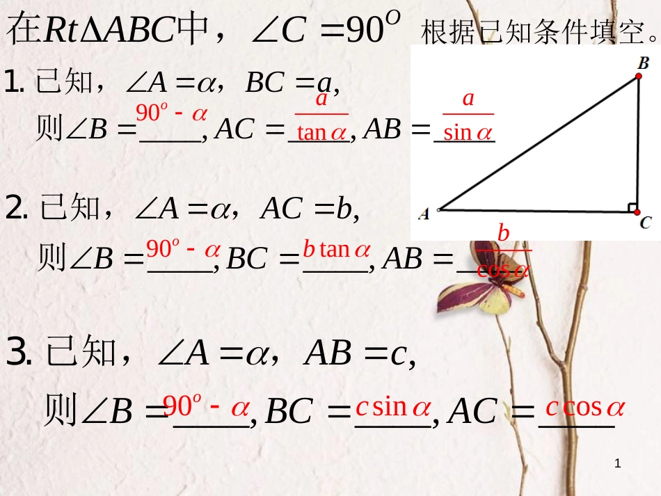 九年级数学上册 23.1 锐角的三角函数（第4课时）锐角三角函数之间的关系课件 （新版）沪科版[共27页]_第1页