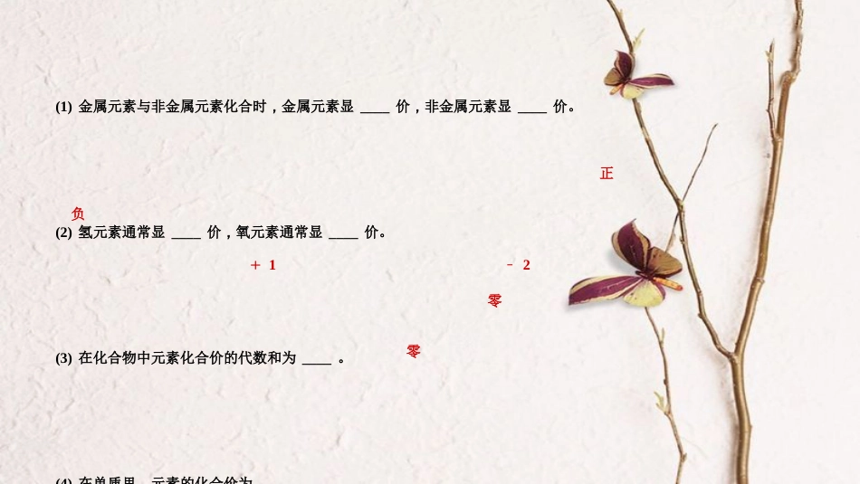 九年级化学上册 第四单元 课题4 化学式与化合价 第2课时 化合价课件 （新版）新人教版_第3页