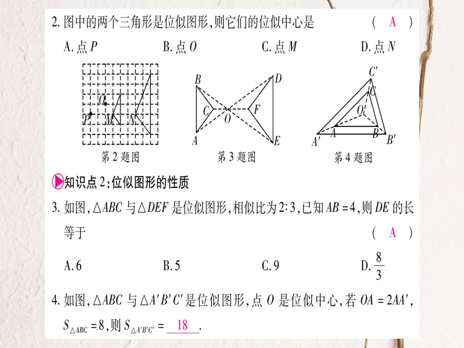 九年级数学上册 4.8 图形的位似习题课件 （新版）北师大版_第3页