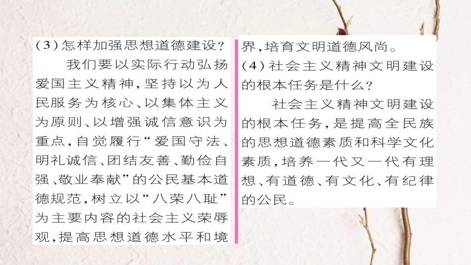 九年级政治全册 第三单元 融入社会 肩负使命 第八课 投身于精神文明建设 第1框 建设社会主义精神文明同步作业课件 新人教版[共26页]_第3页