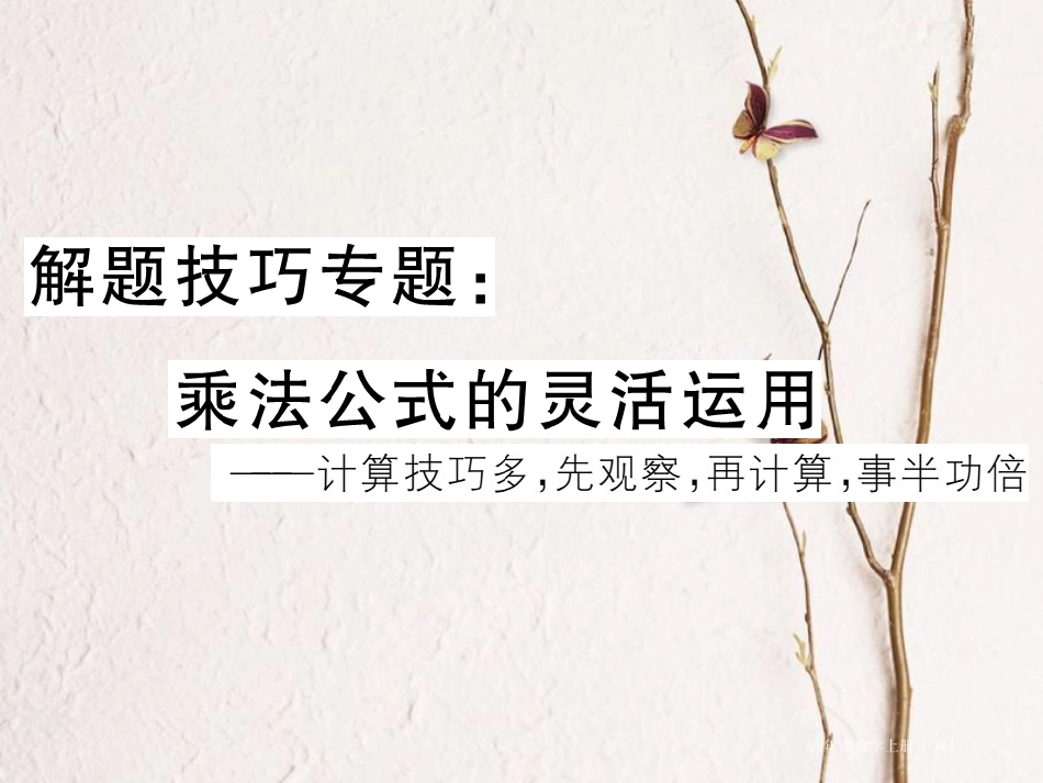 八年级数学上册 解题技巧专题 乘法公式的灵活运用课件 （新版）新人教版[共8页]_第1页