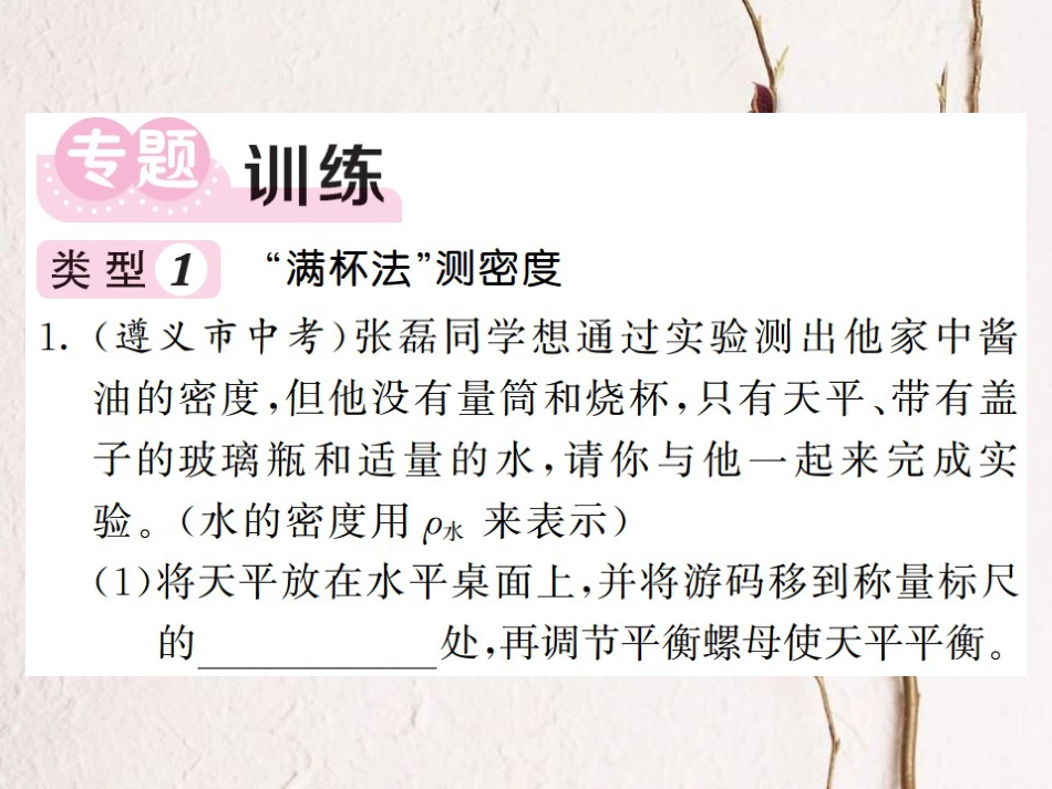 八年级物理上册 专题五 几种测量密度的基本方法习题课件 （新版）新人教版[共21页]_第2页