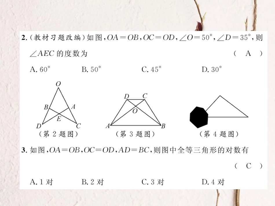 八年级数学上册 12 全等三角形达标测试卷课件 （新版）新人教版[共26页]_第3页