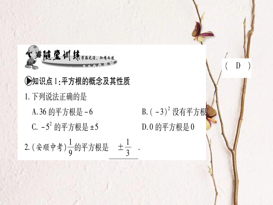 八年级数学上册 11.1 平方根与立方根习题课件 （新版）华东师大版[共40页]_第3页