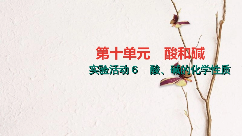贵州省秋九年级化学下册 10 酸和碱 实验活动6 酸、碱的化学性质课件 (新版)新人教版_第1页