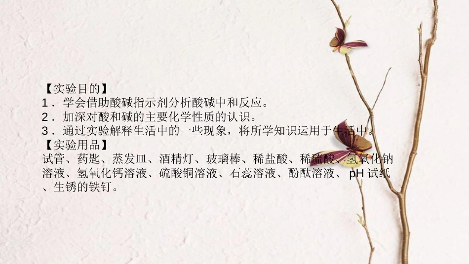 贵州省秋九年级化学下册 10 酸和碱 实验活动6 酸、碱的化学性质课件 (新版)新人教版_第2页