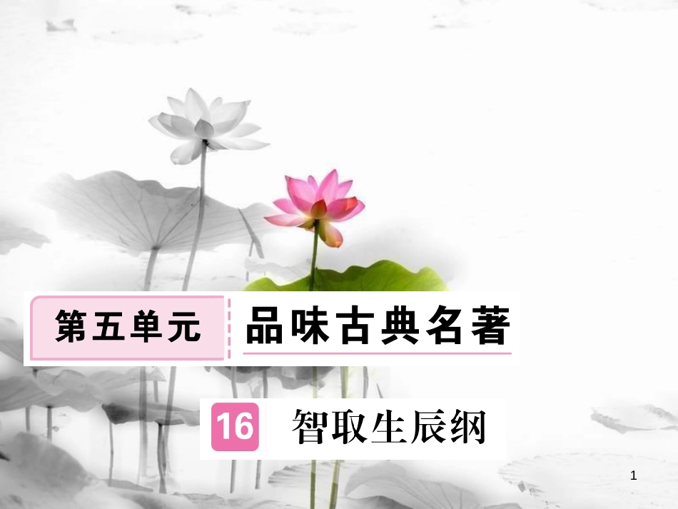 安徽省九年级语文上册 第五单元 17 智取生辰纲习题讲评课件 新人教版[共26页]_第1页
