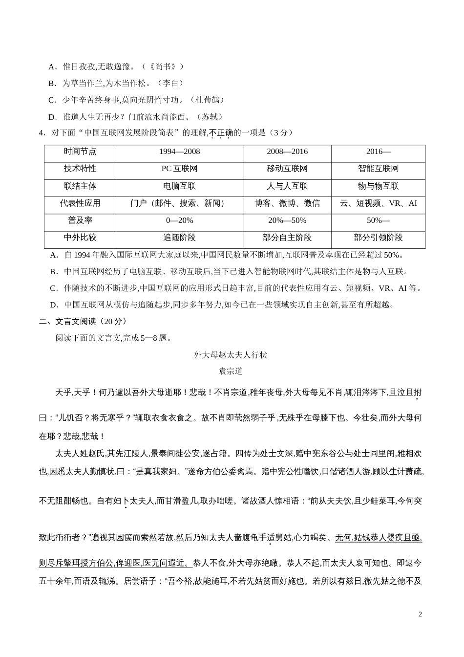 （精校版）2020年江苏卷语文高考试题文档版（含答案）[共6页]_第2页