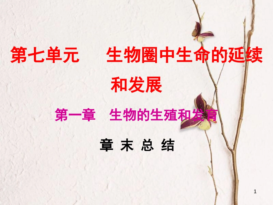 八年级生物下册 7.1 生物的生殖和发育章末总结课件 （新版）新人教版_第1页