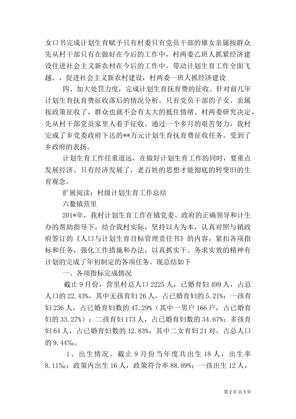 村计划生育工作总结（八）_第2页