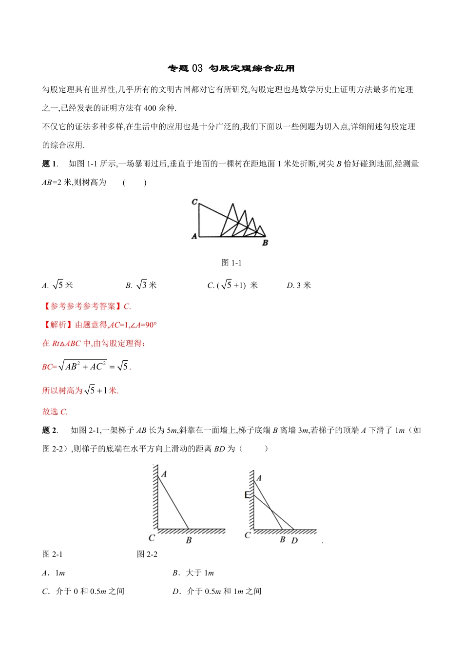 专题03 勾股定理综合应用（解析版）_第1页