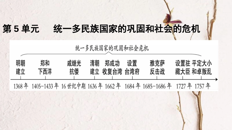 广东省中考历史 第一部分 基础过关模块一 中国古代史 第五单元 统一多民族国家的巩固和社会的危机课件_第1页