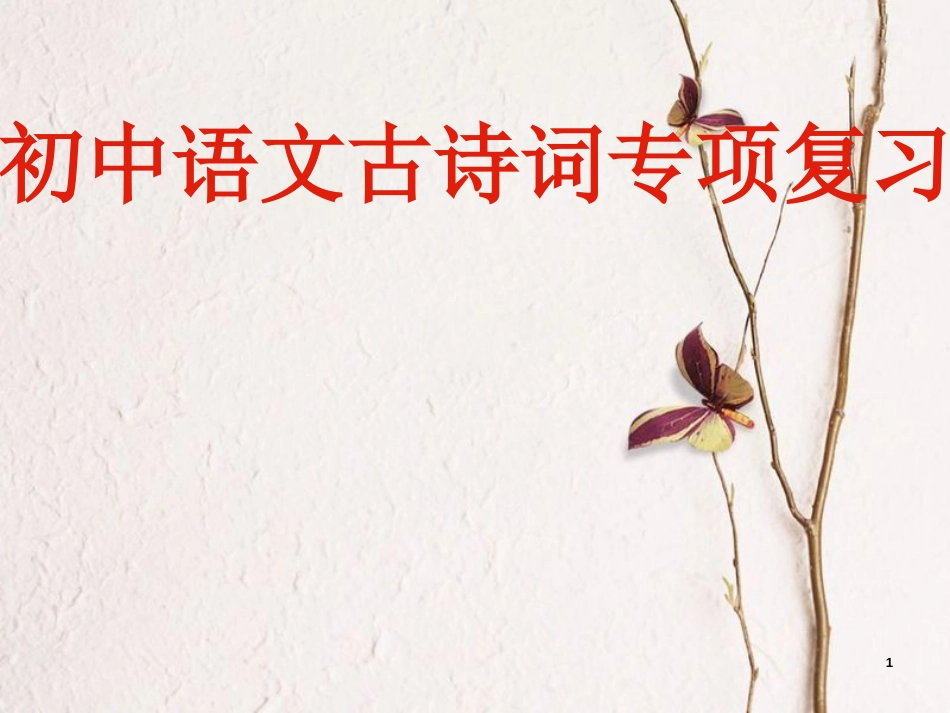 山东省成武县中考语文一轮复习 初中语文古诗词课件_第1页