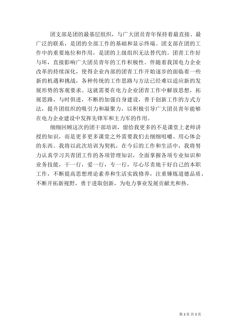 团干部培训心得体会(十)_第3页