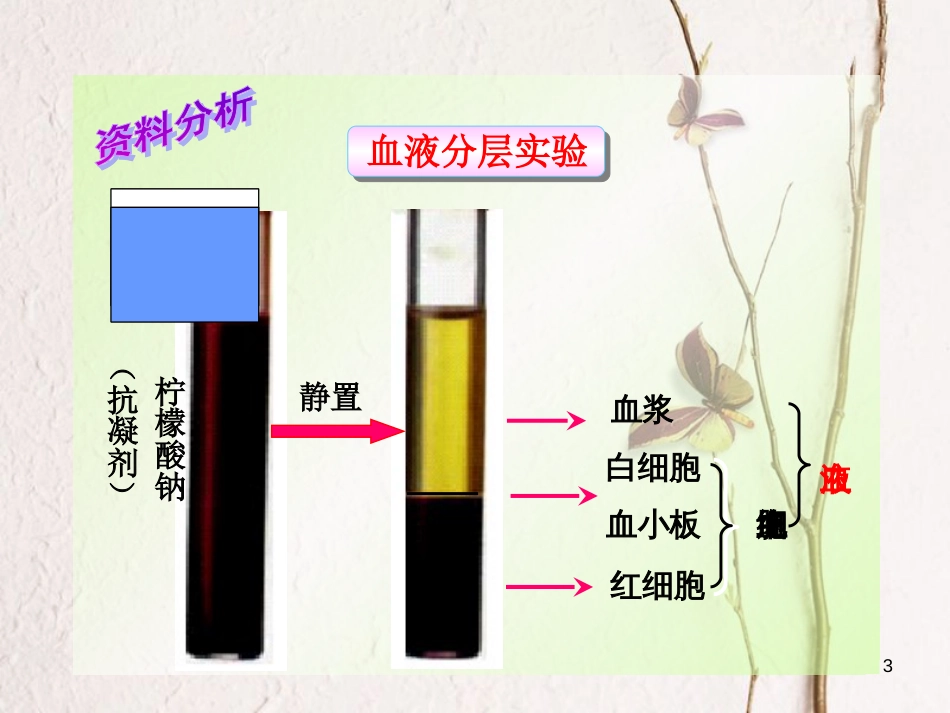 湖北省襄阳市七年级生物下册 4.4.1 流动的组织——血液课件 （新版）新人教版_第3页