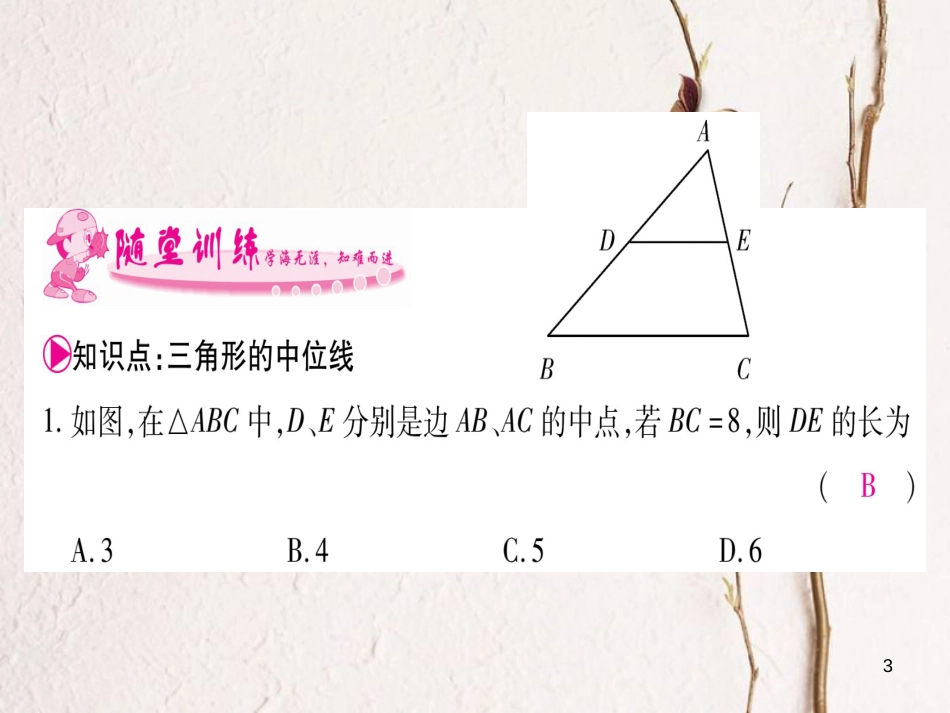 八年级数学下册 6.3 三角形的中位线课件 （新版）北师大版_第3页