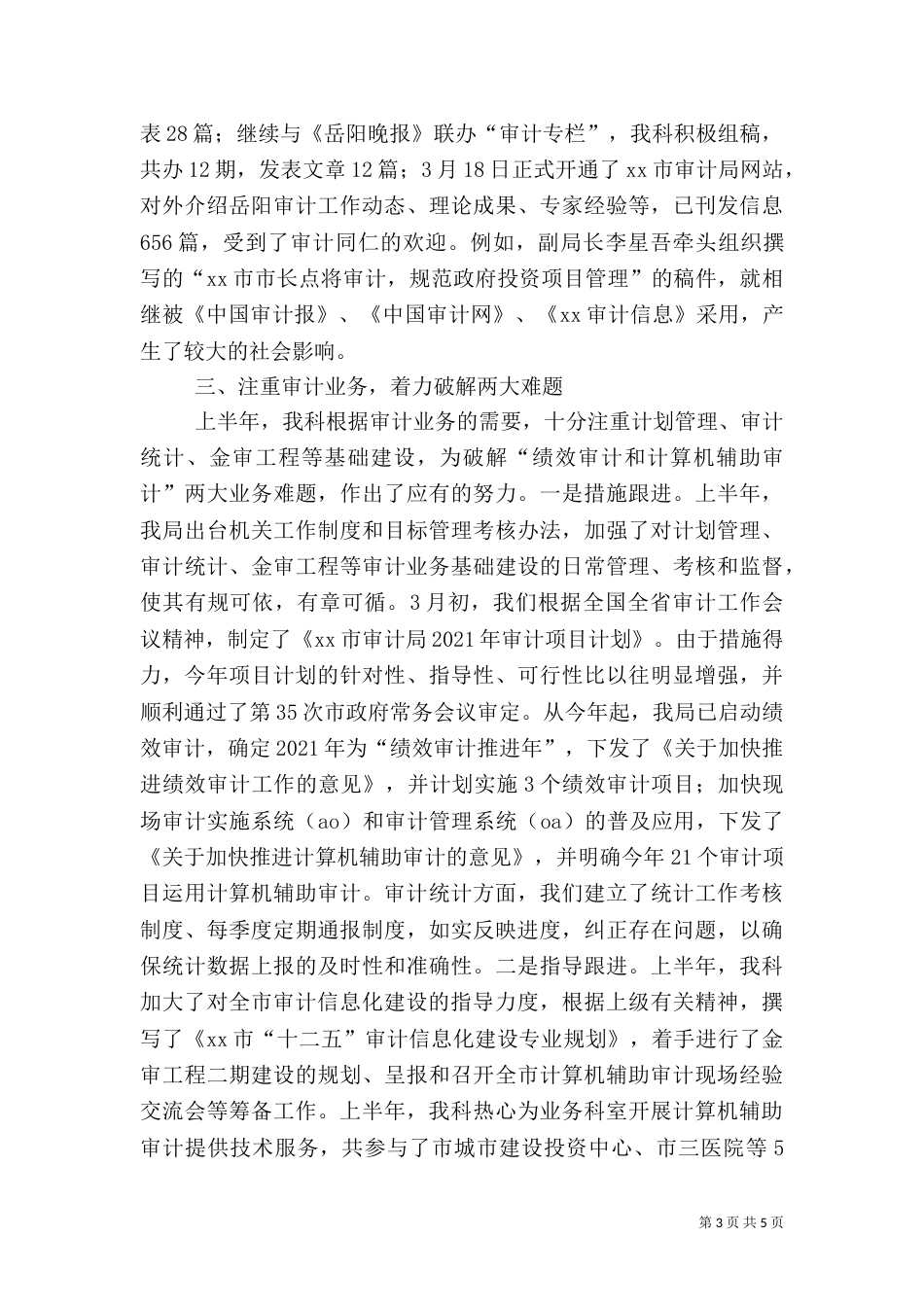 审计局综合信息科工作总结_第3页