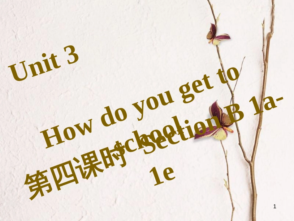 七年级英语下册 Unit 3 How do you get to school（第4课时）Section B（1a-1e）习题课件 （新版）人教新目标版_第1页