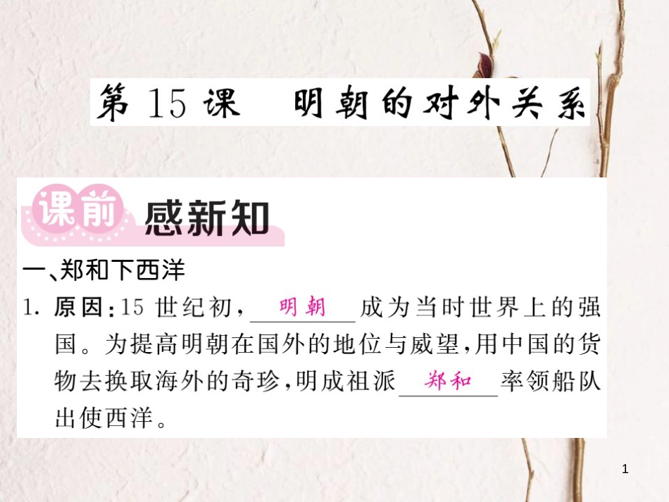 七年级历史下册 第三单元 第15课 明朝的对外关系课件 新人教版_第1页