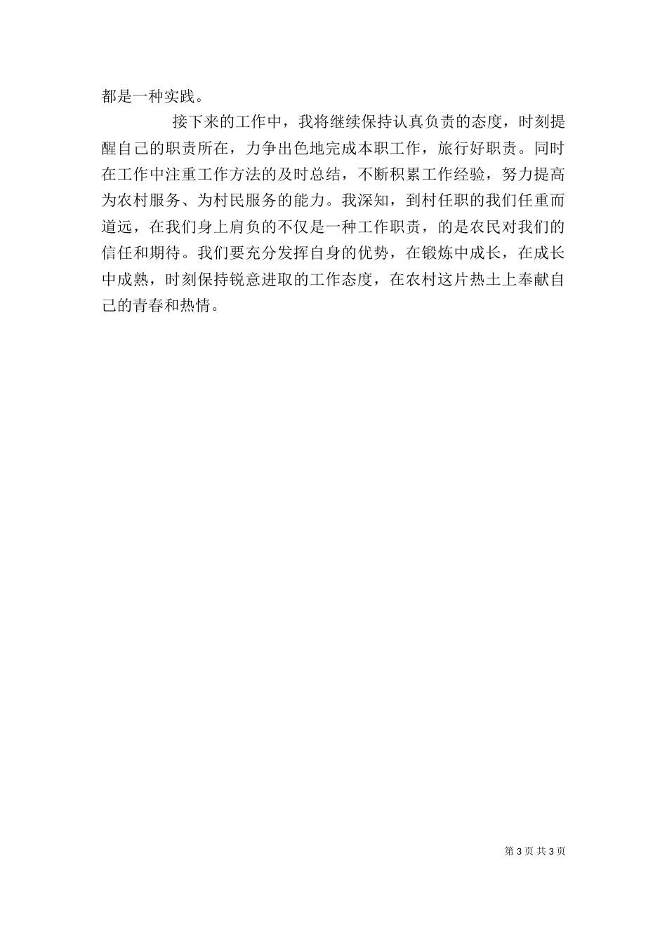 到村任职的个人工作总结_第3页