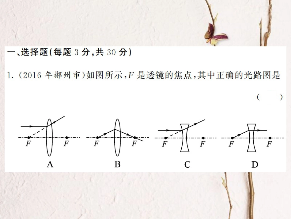 八年级物理上册 第五章 透镜及其应用综合测试卷课件 （新版）新人教版[共27页]_第2页