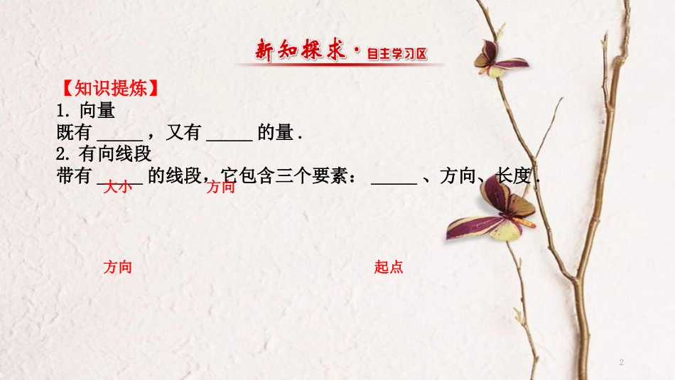 高中数学 第二章 平面向量 2.1 平面向量的实际背景及基本概念课件2 新人教A版必修4_第2页
