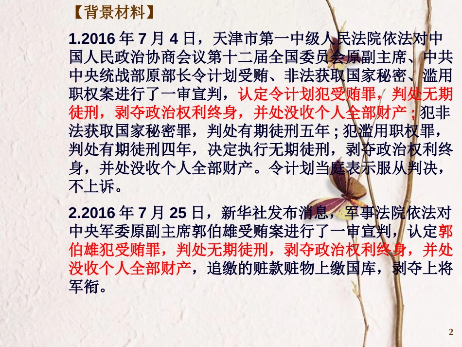 山东省潍坊中考政治 专题复习五 实施依法治国 全面从严治党课件[共16页]_第2页