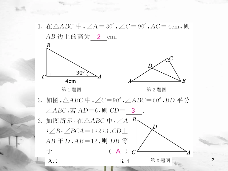 oxxAAA八年级数学上册 13.3.2 含30°角的直角三角形的性质（第2课时）课件 （新版）新人教版_第3页