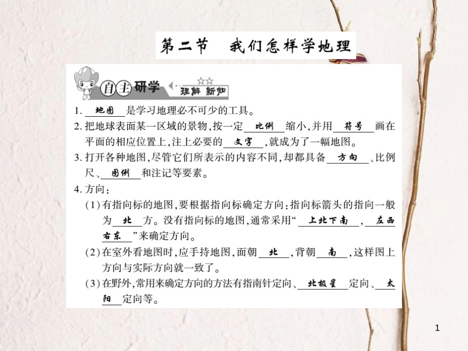 七年级地理上册 1.2 我们怎样学地理习题课件 （新版）湘教版_第1页