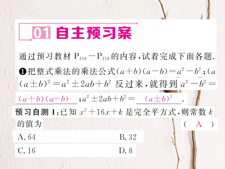 八年级数学上册 14.3.2 公式法课件 （新版）新人教版[共18页]_第2页