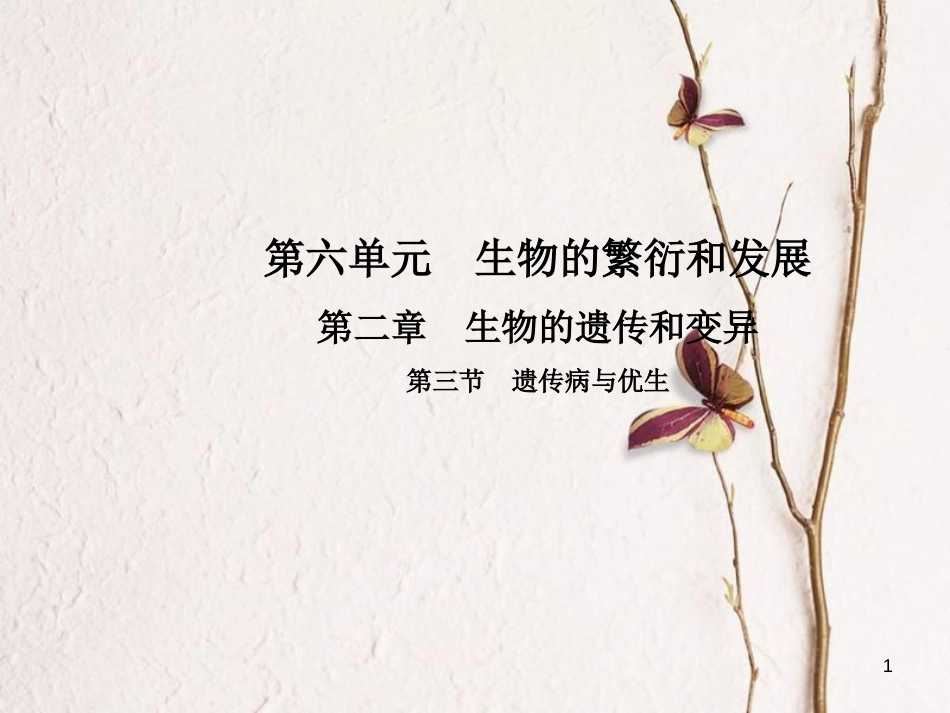 八年级生物下册 第六单元 第二章 第三节 遗传病与优生课件 (新版)冀教版_第1页