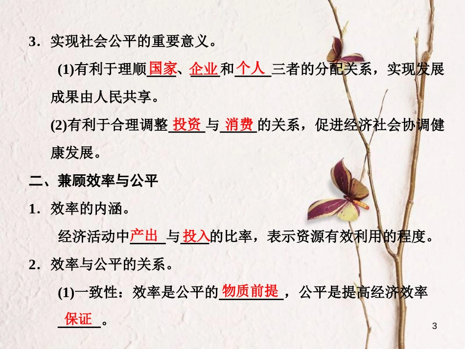 高中政治 第三单元 收入与分配 第七课 个人收入的分配 第二框 收入分配与社会公平课件 新人教版必修1_第3页