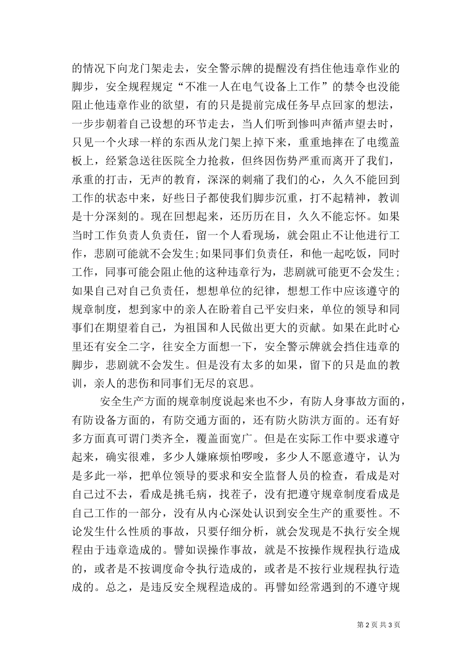 电力安全生产演讲稿（二）_第2页