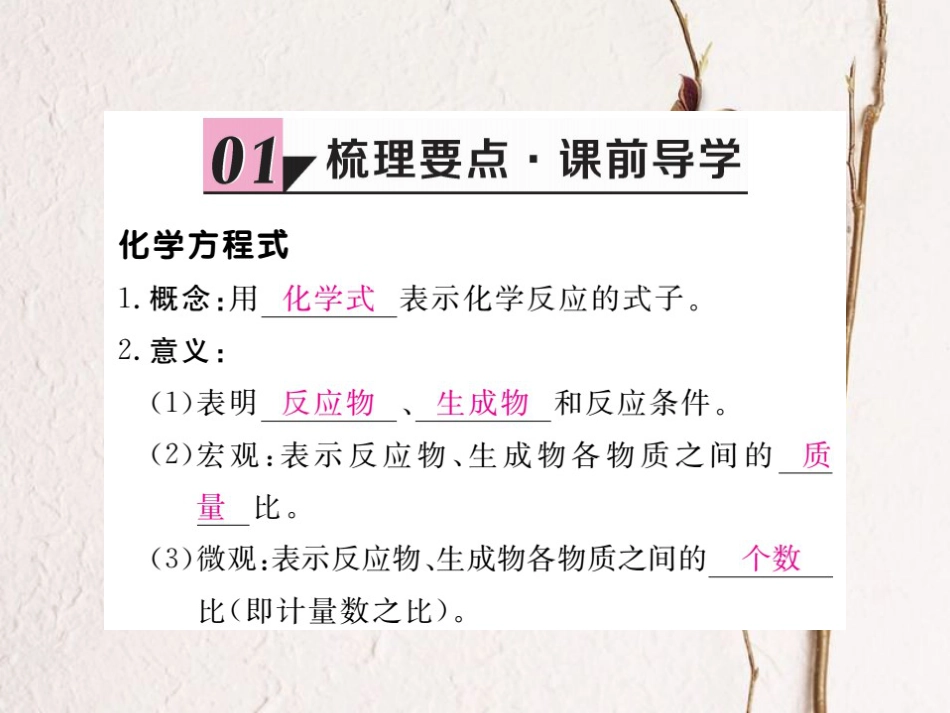 （贵州专）九年级化学上册 第五单元 课题1 第2课时 化学方程式复习课件 （新）新人教版_第2页